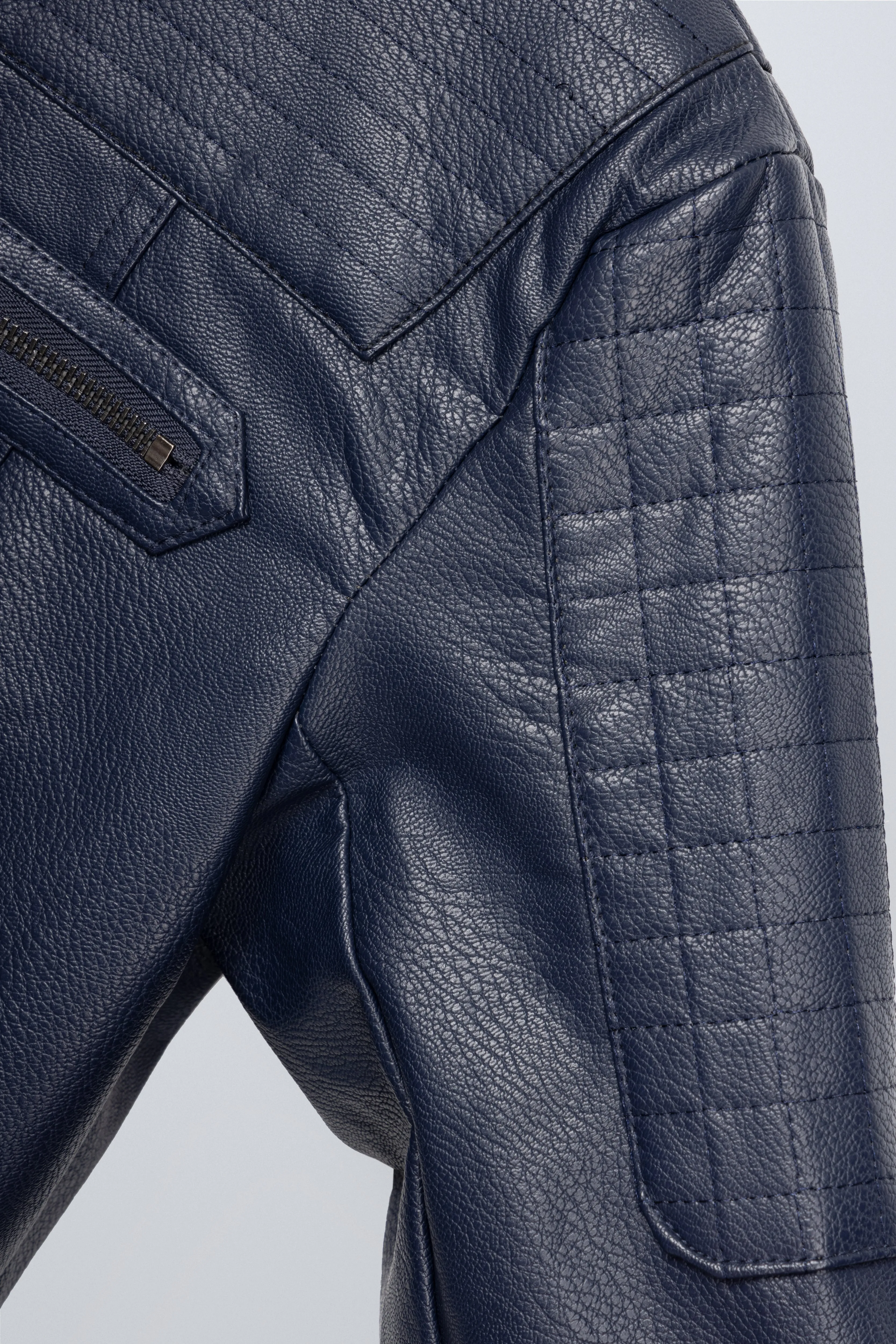 X RAY Boys Motorcycle PU Leather Jacket With Knit Hood