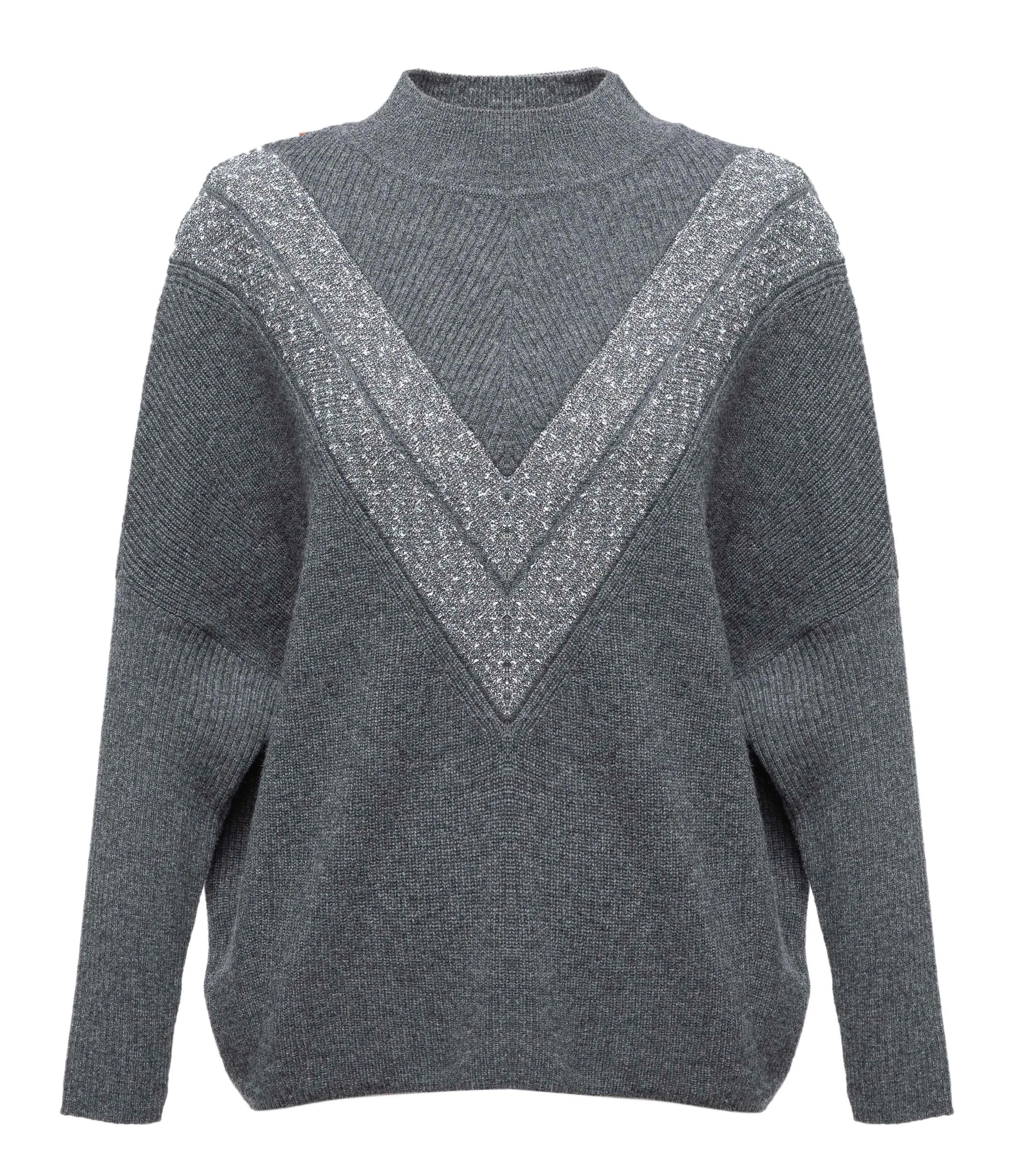 YAYING Turtleneck Sweater With Patterned Knit